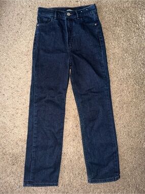 Express Women's Straight Leg Jeans in Dark Indigo